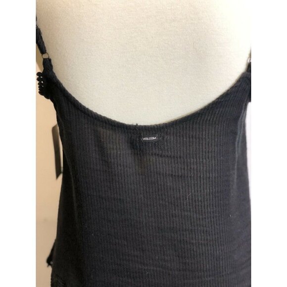 Volcom Women's Pinned Black Ribbed Tank Top A14 - Picture 7 of 8